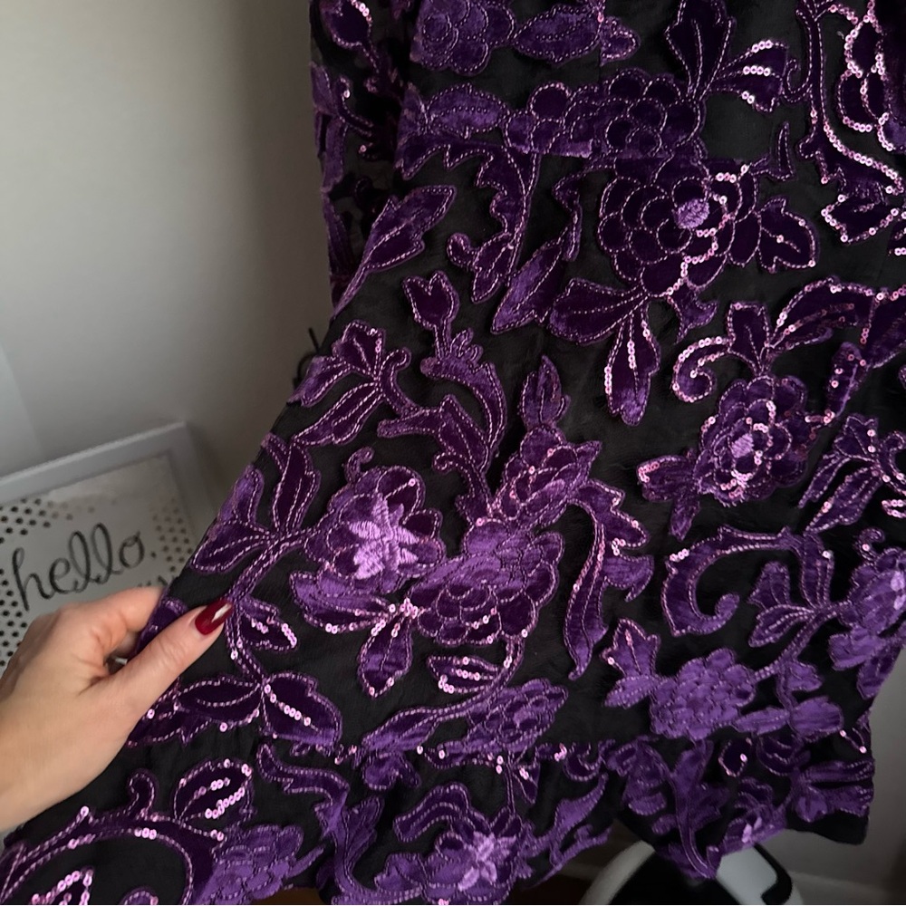 NWT DRESS THE POPULATION Kelsey Long Sleeve Mini Dress Sz M - Picture 8 of 11